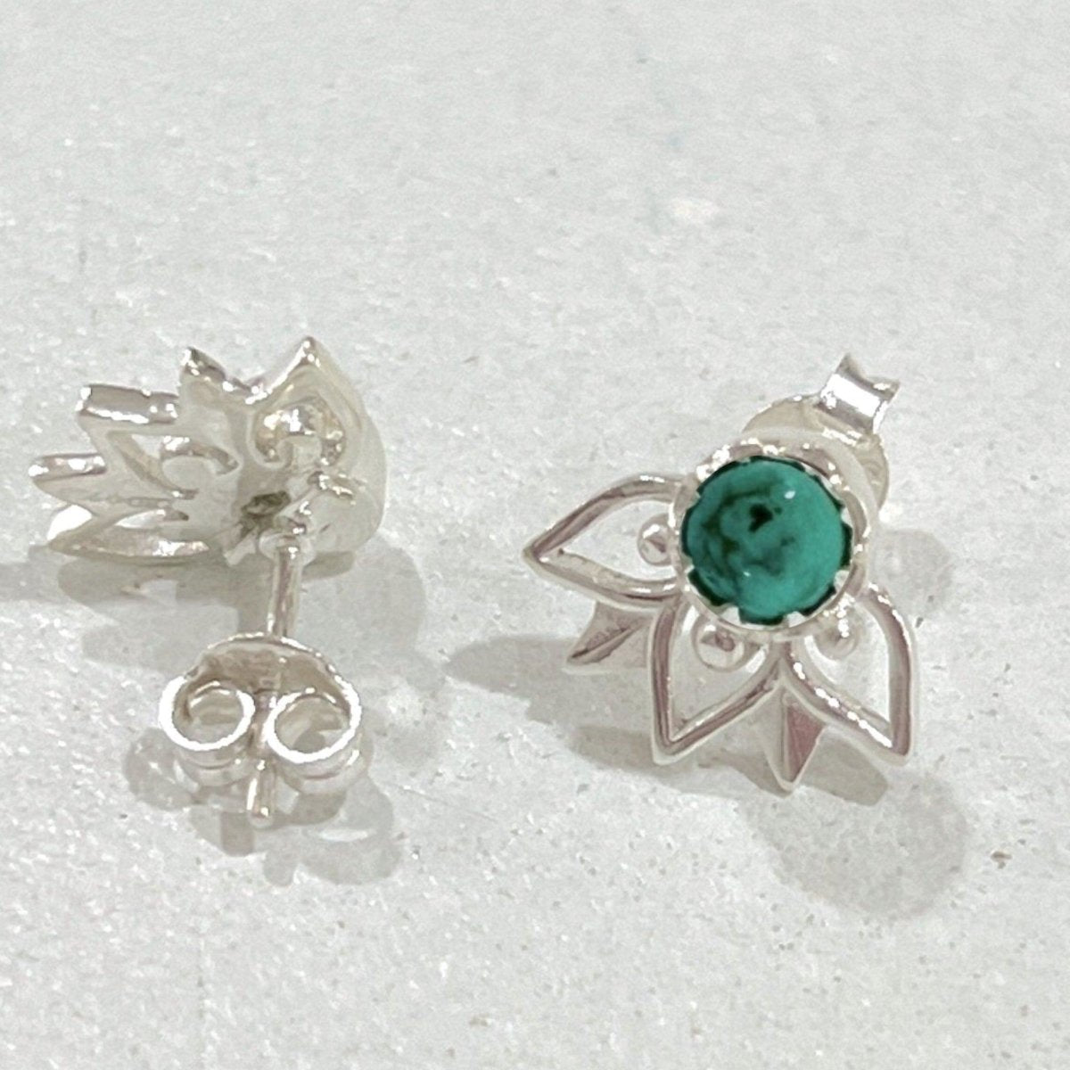 Laihas Inflorescence Turquoise Stud Earrings for Women - Handmade Bohemian Jewelry - Perfect for Parties, Weddings & Everyday Wear
