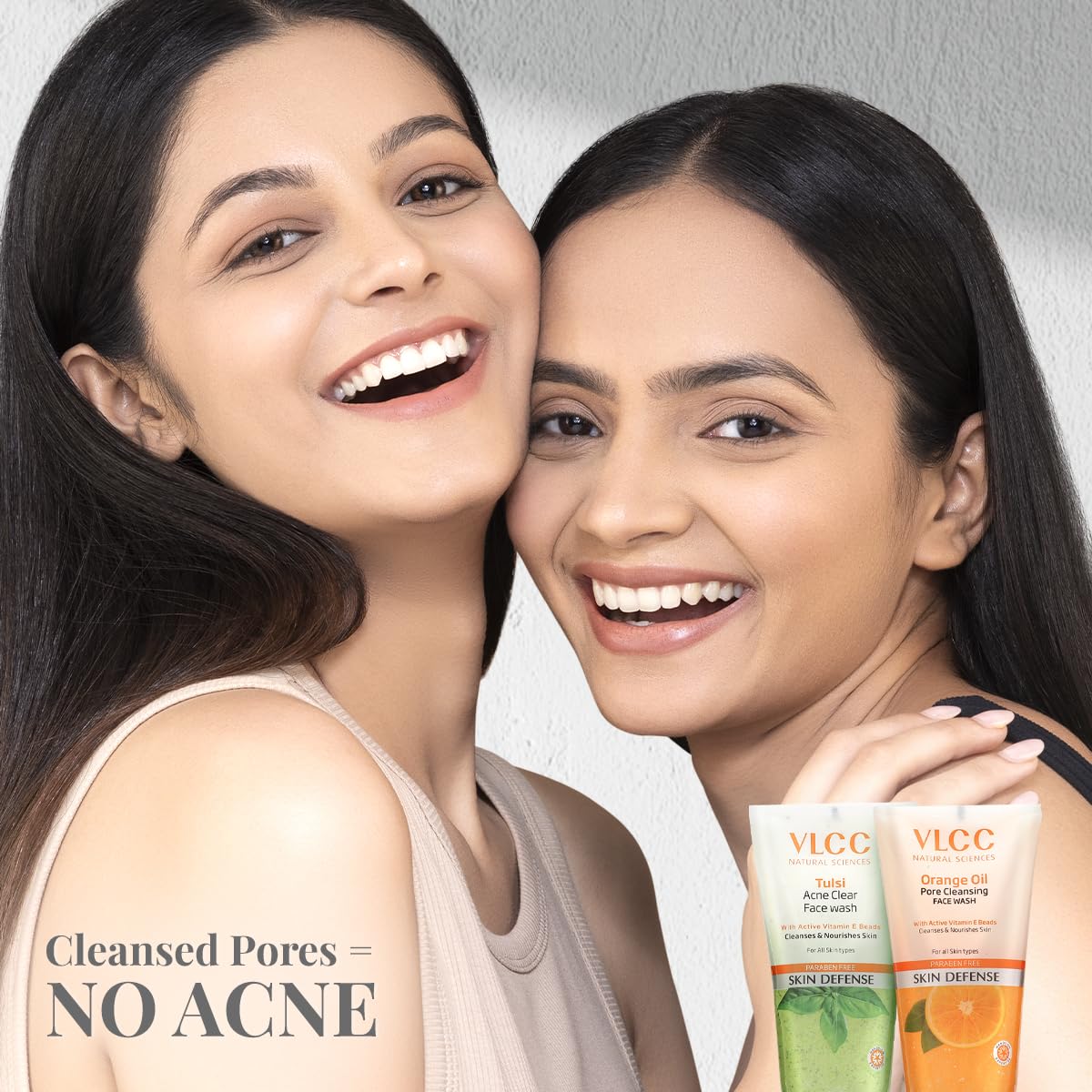 VLCC Tulsi Face Wash for Clear Skin - 150ml with Free Orange Oil Face Wash (150ml) | Natural Ayurvedic Cleanser for Acne, Oily & Sensitive Skin | Daily Face Cleansing Routine