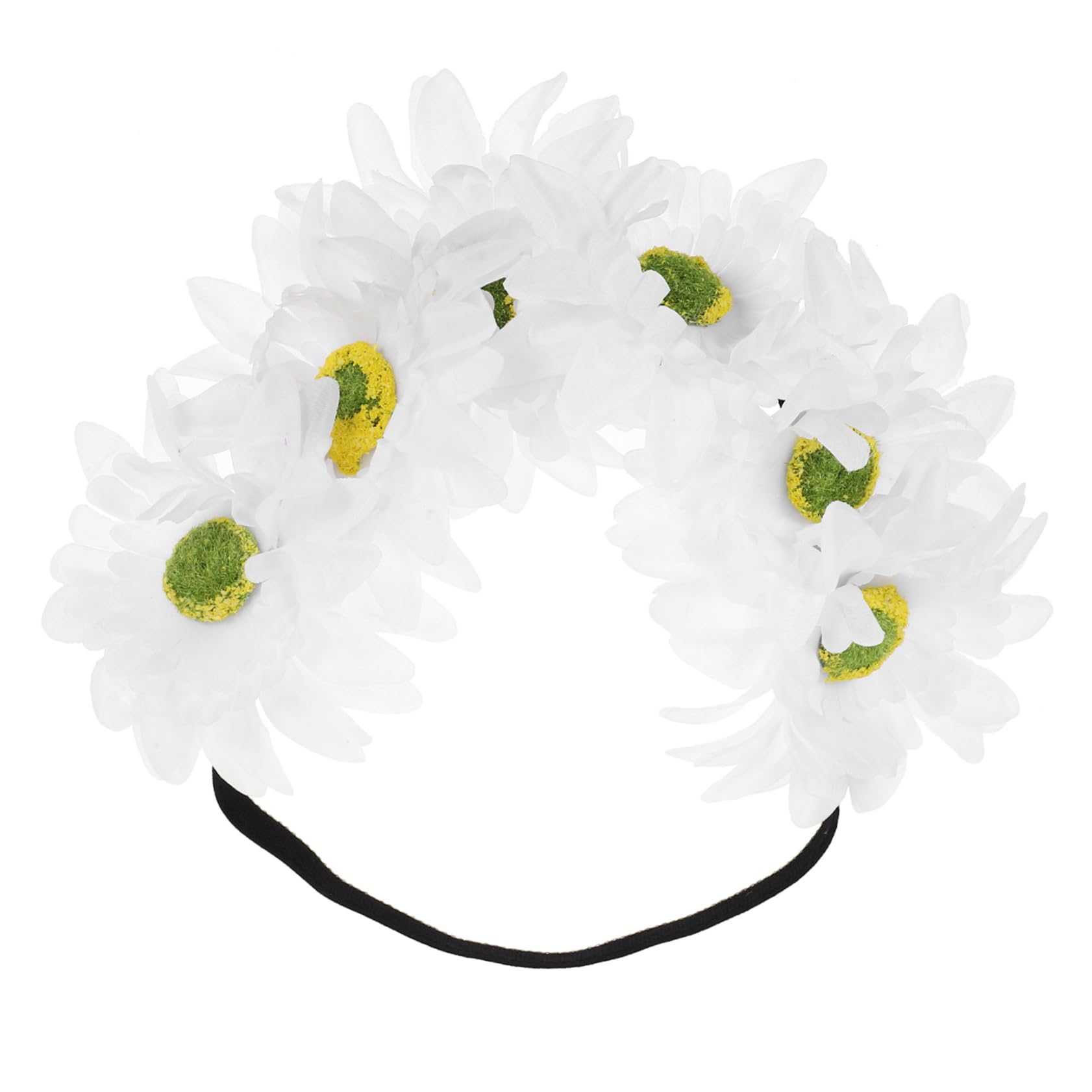Boho Summer Wreath Headband for Girls - White Sun Fabric Hair Accessories | Perfect for Vacation, Beach Trips & Summer Festivals