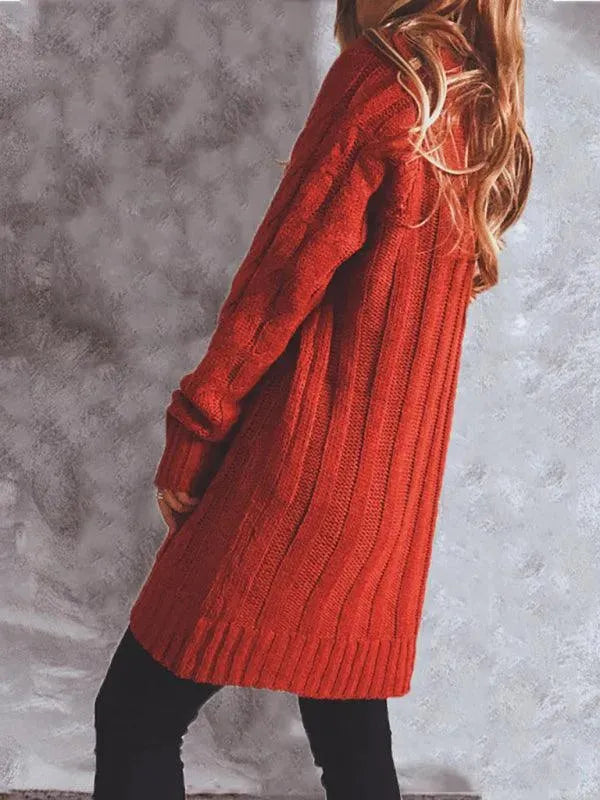 Women's Long Twist Pocket Cardigan Sweater - Cozy Knit Open Front Wrap for Fall & Winter | Perfect for Office, Casual Outfits & Layering