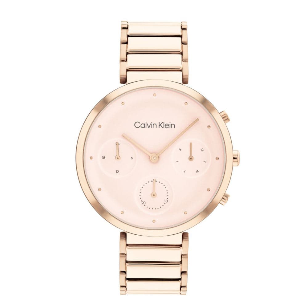 Calvin Klein Women's Chronograph Gold-Tone Stainless Steel Watch 25200283 - Elegant Timepiece for Work, Parties & Everyday Wear