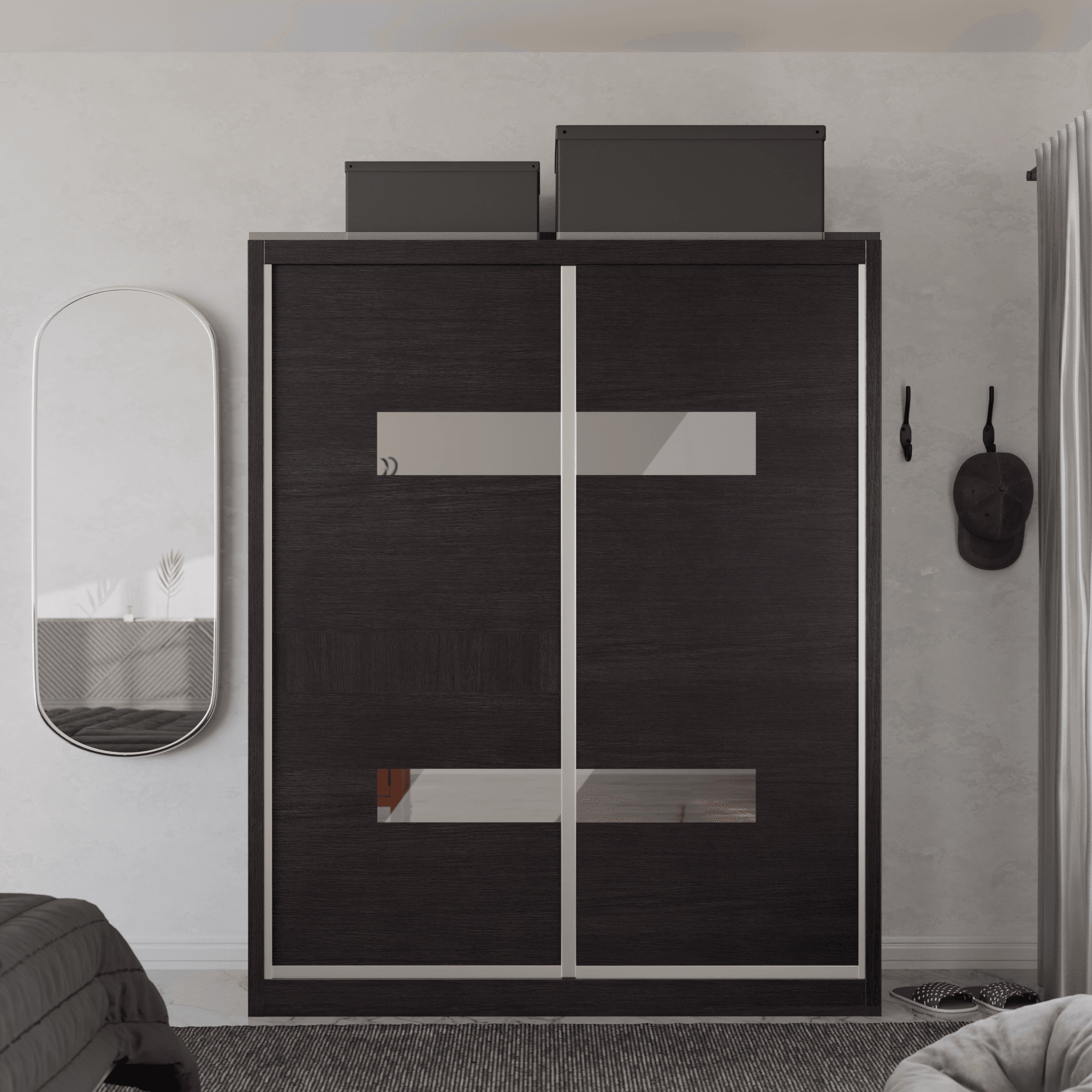 Micasa Modular Wardrobe W02 - Customizable Closet Organizer System for Bedroom & Walk-in Closets | Space-Saving Storage Solution with Adjustable Shelves & Hanging Rods | Perfect for Home Organization & Small Spaces