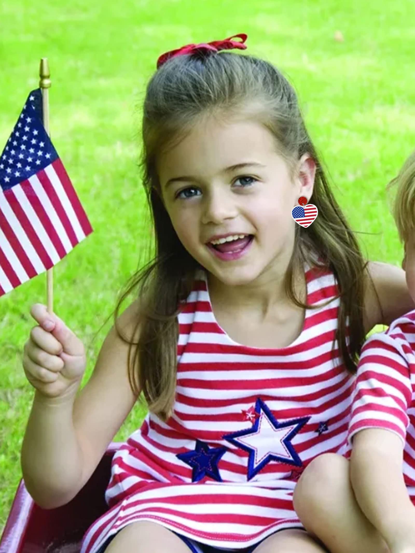 4th of July Patriotic Earrings for Women - Red White Blue American Flag Jewelry - Independence Day Accessories for Teen Girls & Women - Perfect for 4th of July Outfits, Parties, and Holiday Celebrations