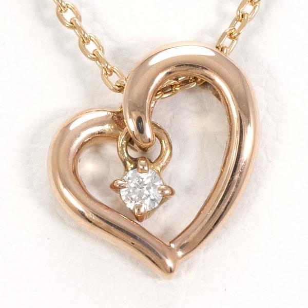 4℃ K10PG Diamond Necklace - 14K Rose Gold Pendant Jewelry for Women, Elegant Gift for Anniversary, Valentine's Day & Special Occasions