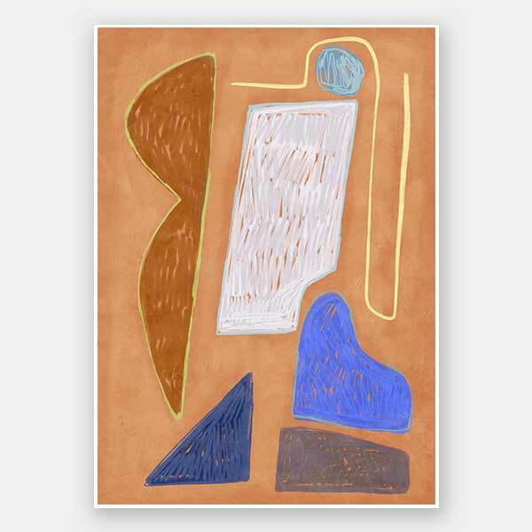 Desert Geo Unframed Art Print - Modern Abstract Wall Decor for Living Room, Bedroom & Office | Home & Office Aesthetic Decor