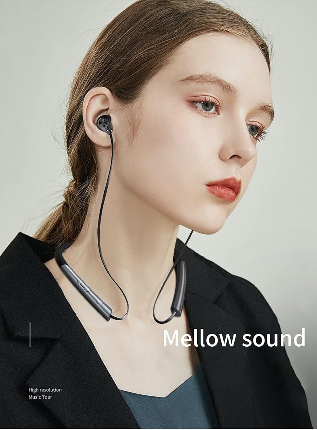 Wireless Bluetooth 5.0 Neckband Headphones with Noise Cancelling & Built-in Mic - Long Battery Life Sports Earbuds for Running, Workouts, Commuting & Office Use - Green