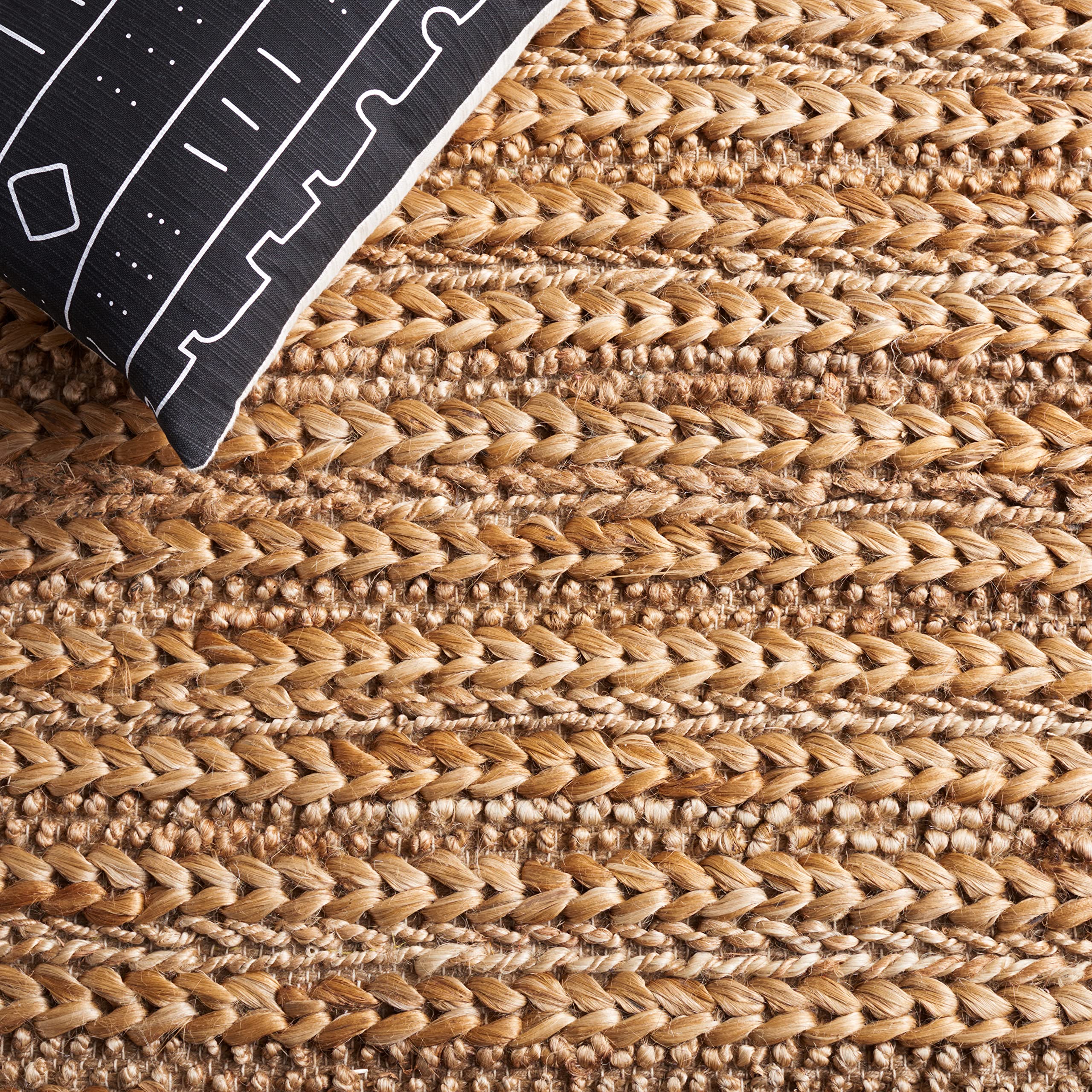 SAFAVIEH Handmade Natural Jute Area Rug 8' x 10' - Farmhouse Style, Durable & Eco-Friendly Floor Covering for High Traffic Areas - Perfect for Living Room, Bedroom, Dining Room & Home Office Decor (NF653A)