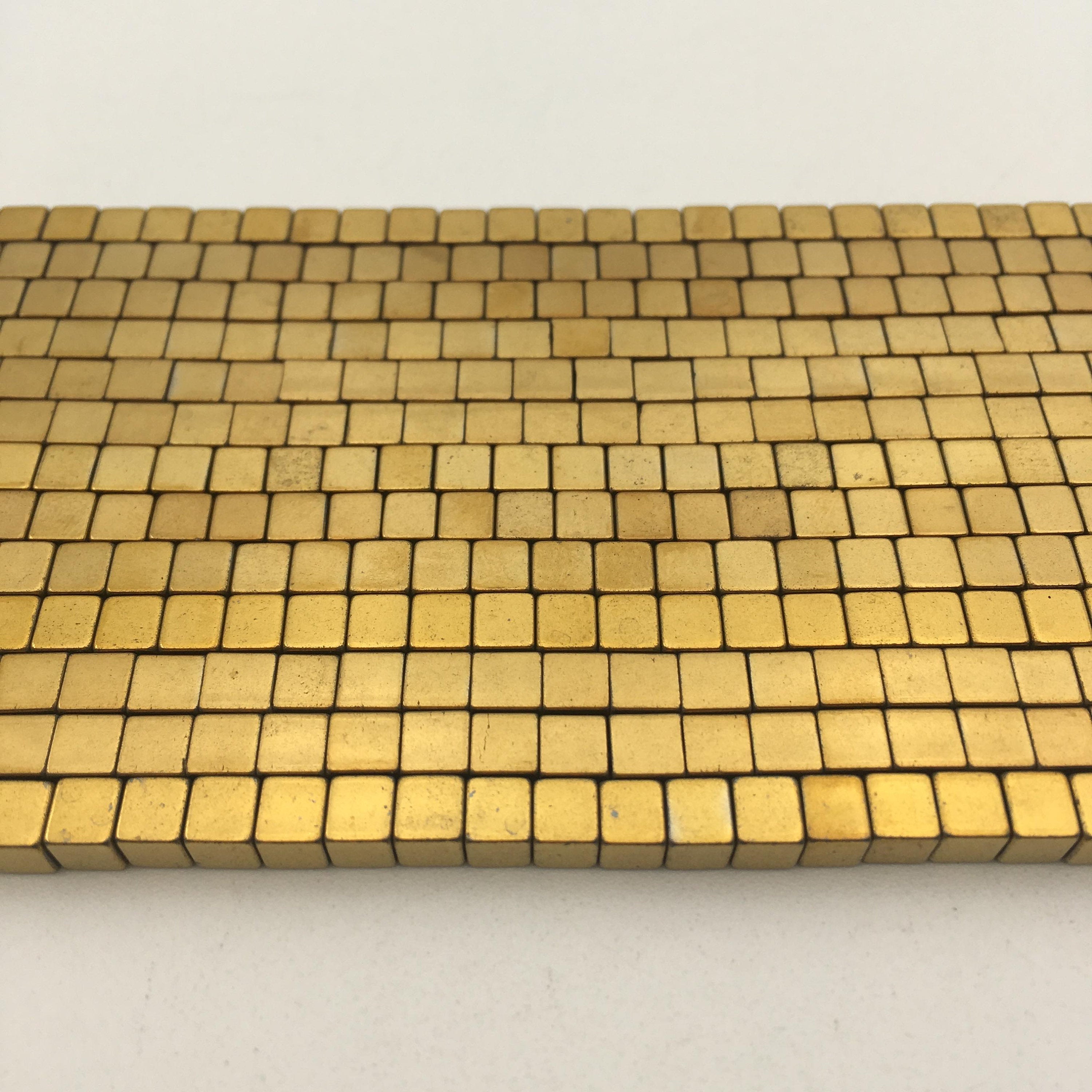 Gold Plated Hematite Smooth Cube Beads 4x4mm 15.5 Inch Strand - Perfect for Jewelry Making, DIY Bracelets & Necklaces