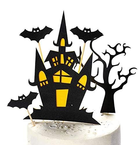 11-Piece Halloween Cake Topper Set - Haunted House, Ghost & Pumpkin Cupcake Decorations for Wizard, Ghost & Spider Parties | Perfect for Halloween Desserts, Themed Cakes & Spooky Celebrations