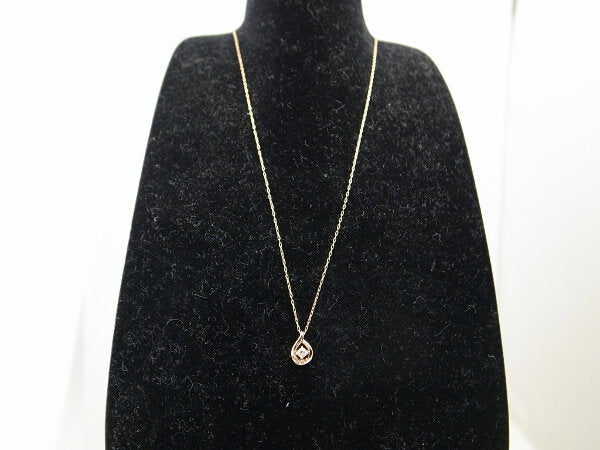 4℃ Diamond Necklace K18 Pink Gold Drop Pendant - Elegant Jewelry Gift for Women, Anniversary & Special Occasions