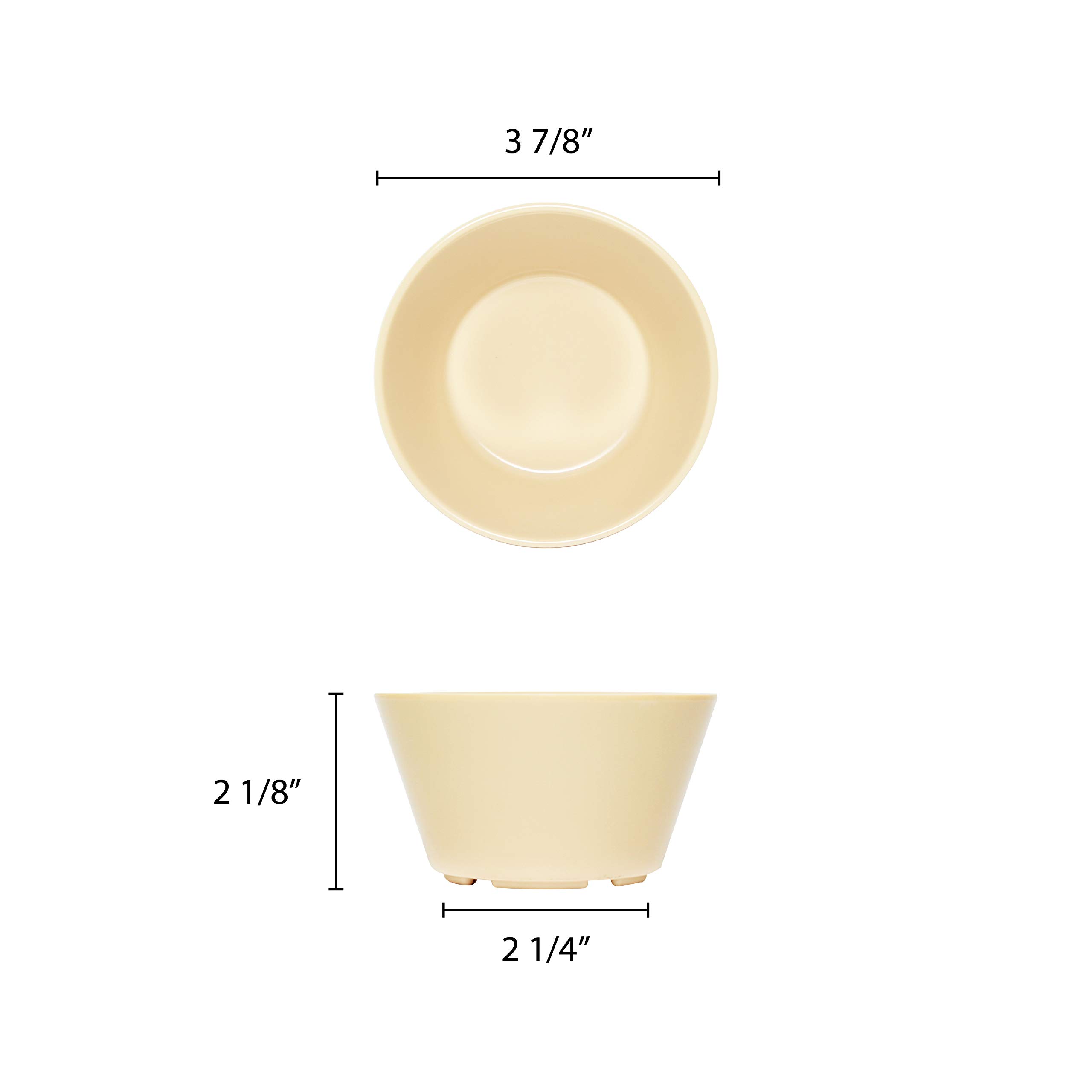 Premium Melamine Bouillon Cups - 3.875 Inch 8 oz Soup Bowls, Set of 12, Durable & Lightweight Dinnerware - Perfect for Restaurants, Cafes, Picnics, and Everyday Dining