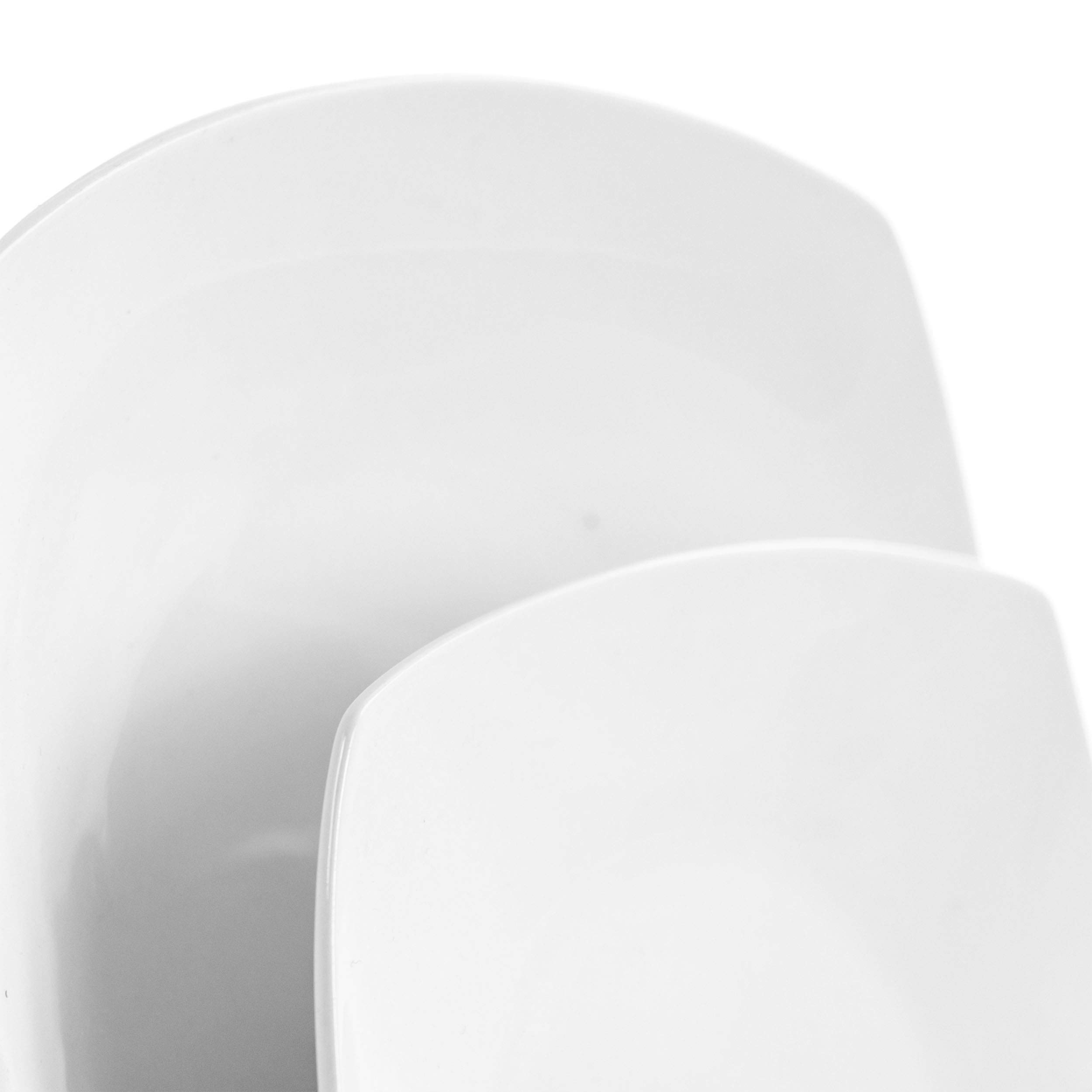 Elama 16-Piece Porcelain Dinnerware Set for 4 - Square White Plates, Bowls & Mugs - Elegant Dinnerware for Family Meals, Dinner Parties & Restaurant Use