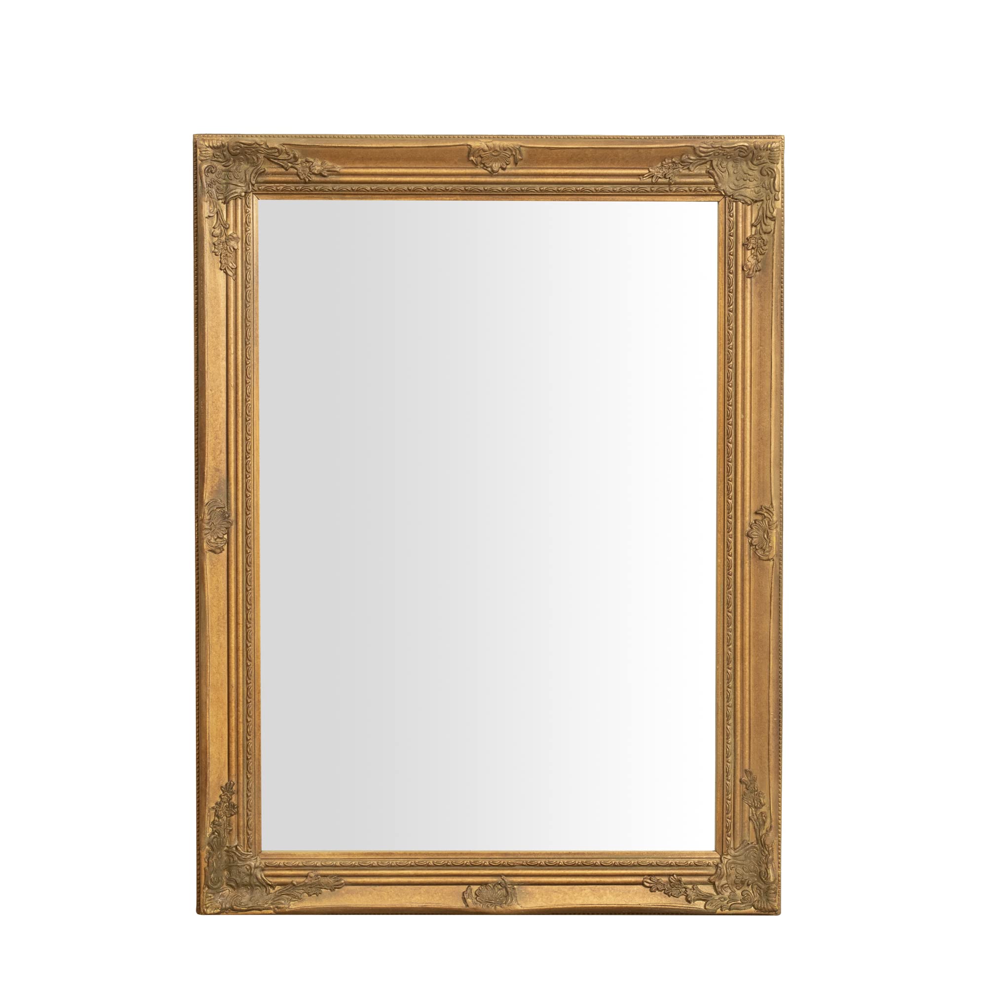 Antique Gold Finish Vertical or Horizontal Hanging Mirror - 62x3x82 cm - Elegant Wall Decor for Living Room, Bedroom & Entryway