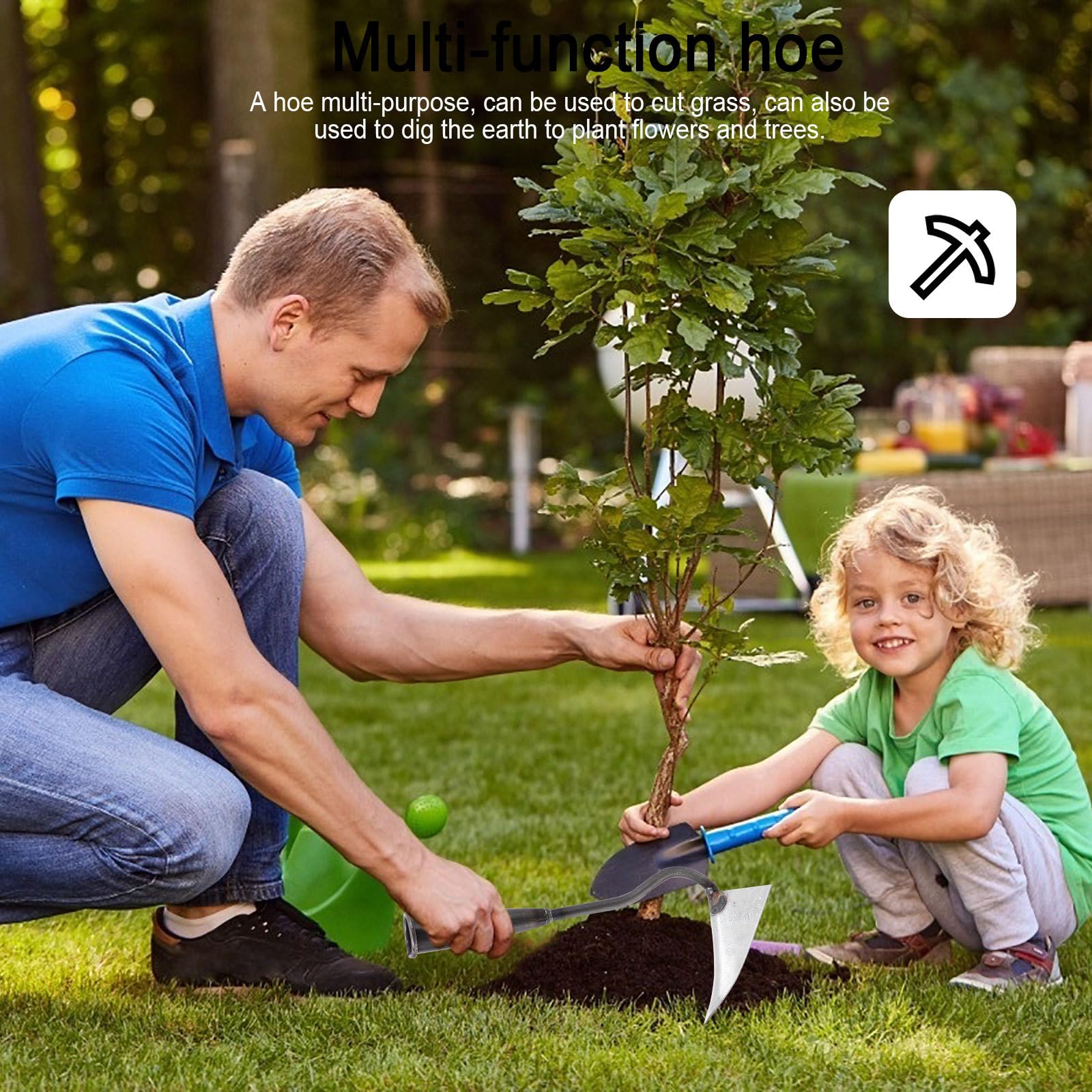 DOITOOL Triangle Garden Hoe for Digging & Weeding - Heavy Duty Iron Replacement Head for Gardening & Soil Loosening