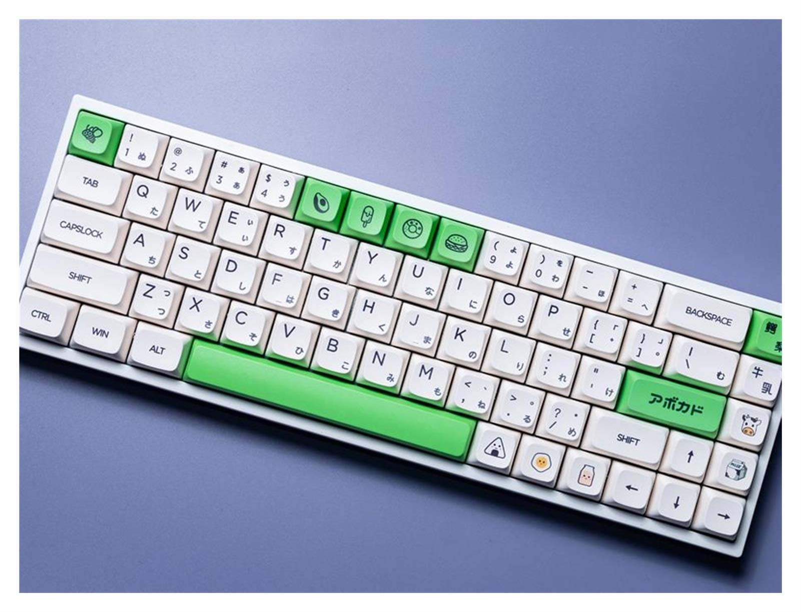 141 Key PBT Dye-Sub XDA Profile Keycap Set - Avocado Minimalist White Keycaps for Mechanical Keyboards | Perfect for Typing, Gaming & Office Work