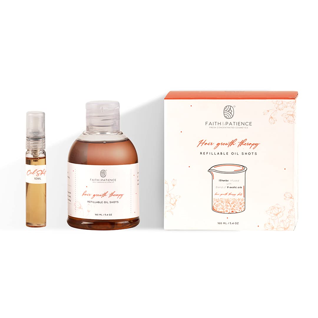 Faith and Patience Hair Growth Oil - Natural Hair Care Treatment for Dry, Damaged Hair - Promotes Thicker, Longer & Healthier Locks - Perfect for Daily Use, Scalp Massage & Nighttime Hair Routine
