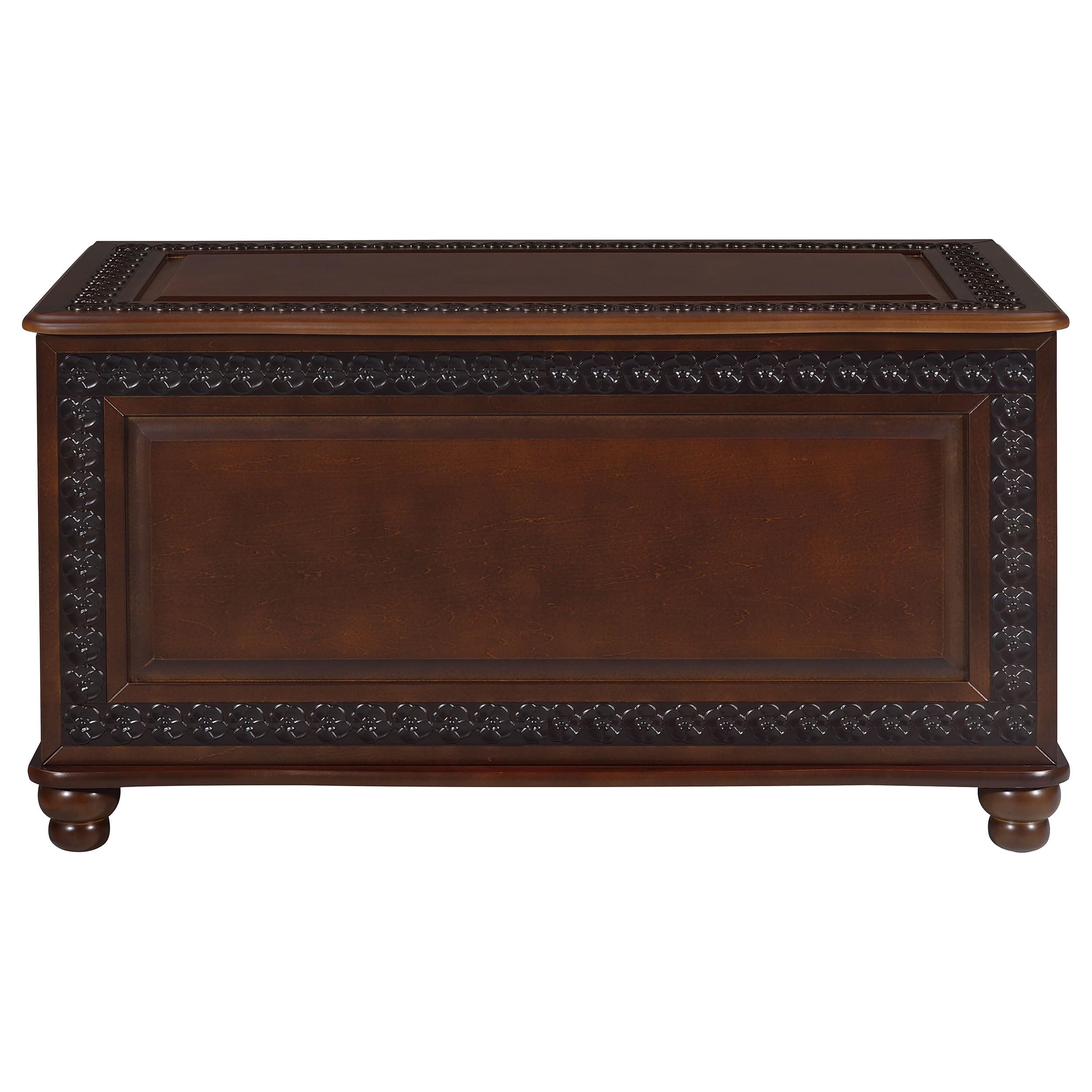 Coaster Home Furnishings Finlay Traditional 40-Inch Wood Storage Trunk - Cedar Lined Hope Chest for Bedroom, Kids Room & Nursery - Dark Tobacco Finish (900012) - Perfect for Blanket Storage, Toy Organization & Seasonal Decor