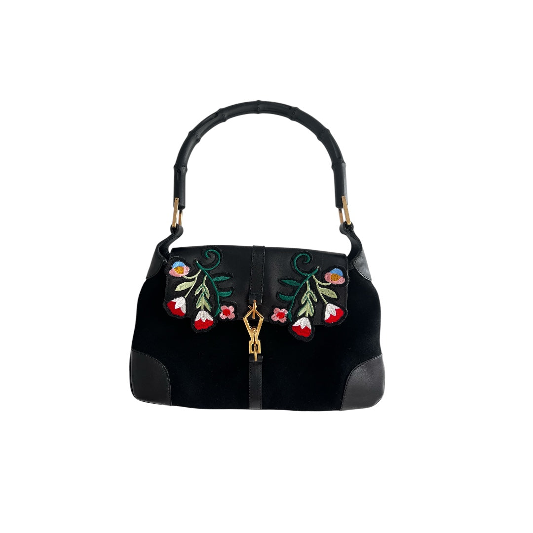 Vintage Gucci Floral Embroidered Shoulder Bag - Luxury Designer Handbag for Women | Perfect for Parties, Weddings & Special Occasions