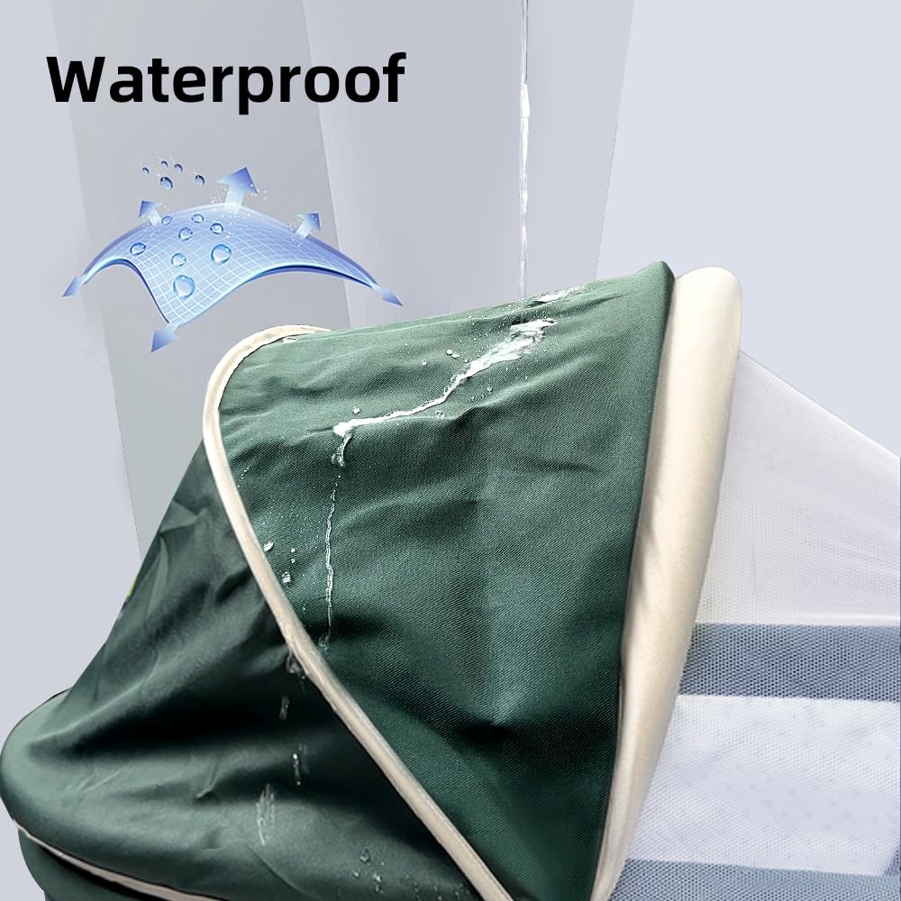 2-in-1 Portable Baby Travel Bassinet with Sunshade Cover - Foldable Newborn Sleeper Bed, Washable Dark Green Bassinet for Airplane & Car Travel | Perfect for Nursery, Camping & Family Trips