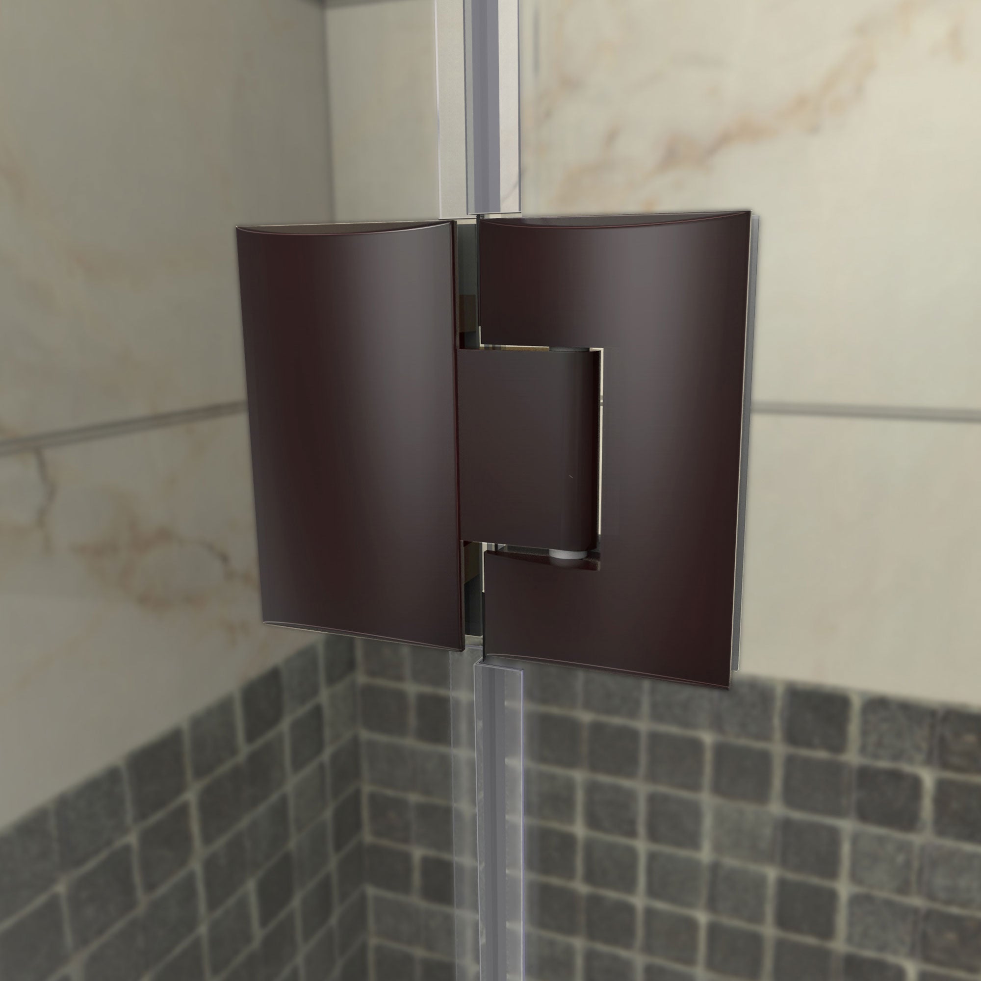DreamLine Prism Plus 40x74.75 Inch Frameless Neo-Angle Shower Enclosure - Chrome Finish with Biscuit Base | Perfect for Modern Bathroom Renovations & Space-Saving Design