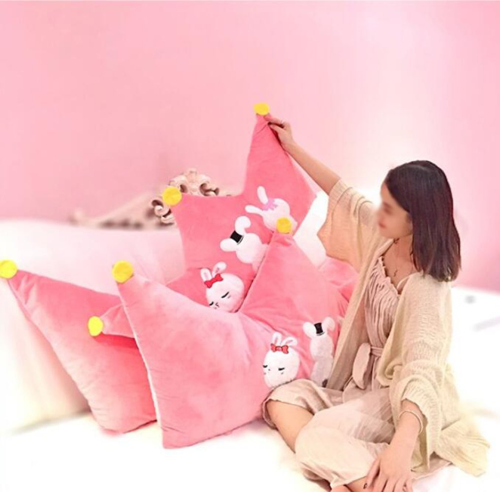 **Princess Bed Pillow for Kids - Soft Pink Cloud-Shaped Backrest Cushion with Crown Design, 1.0m Headboard Support for Bedside Comfort (Perfect for Reading, Relaxing & Decorating Girls' Rooms)**