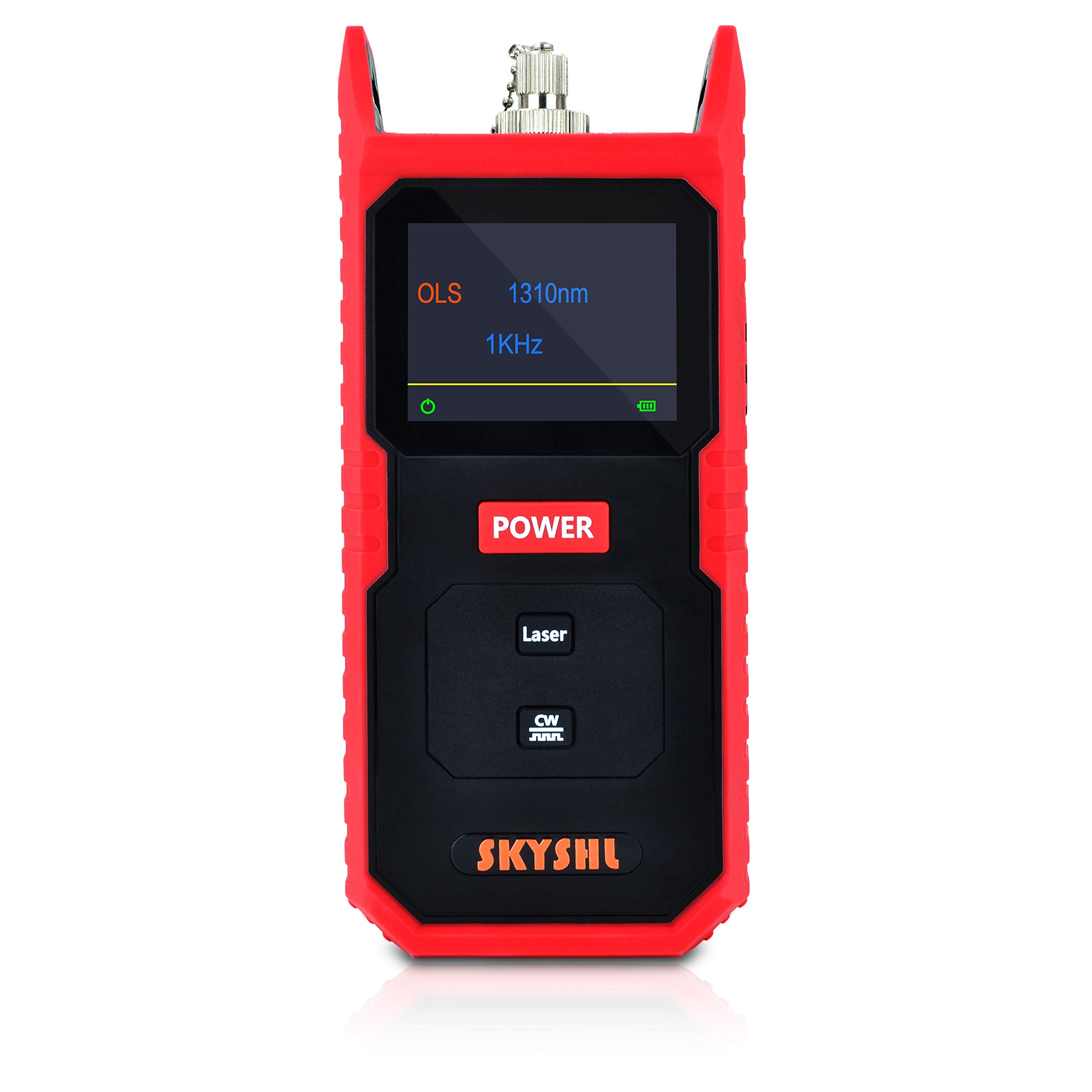 Handheld SM Optical Fiber Laser Light Source Tester - 1310nm & 1550nm Wavelengths with SC/FC/ST/LC UPC Adapters & Color Screen (SS100S) - Ideal for Telecom, Data Center & Fiber Optic Network Testing