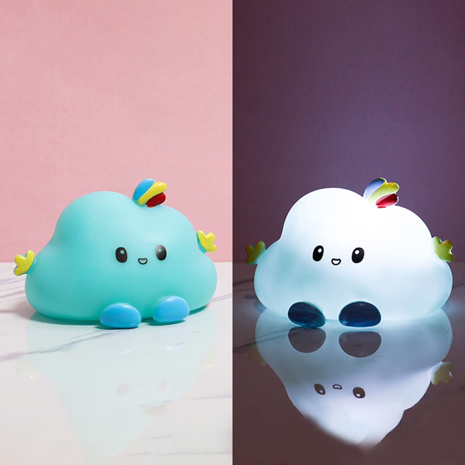 Valentine's Day Cute Rechargeable Cloud Night Light for Girls - Kawaii Silicone Squishy Bedside Lamp with Soft Warm Light for Bedroom, Dorm, Nursery & Sleep Aid - Perfect Romantic Gift for Her