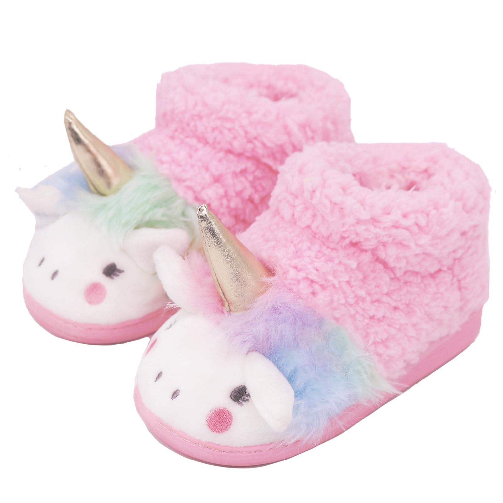 **Adorable Unicorn Slippers for Girls - Soft Plush Toddler & Kids House Shoes with Anti-Slip Sole - Warm Indoor & Outdoor Slippers for Playtime, Bedtime & Cozy Home Wear**