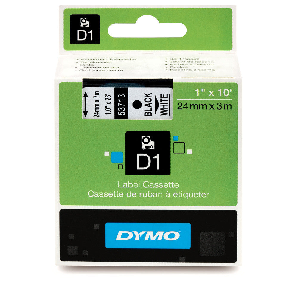 Dymo 1 Black on White D1 Tape 53713 - Compatible with Dymo Label Makers - Perfect for Shipping Labels, Address Tags & Organizing Files