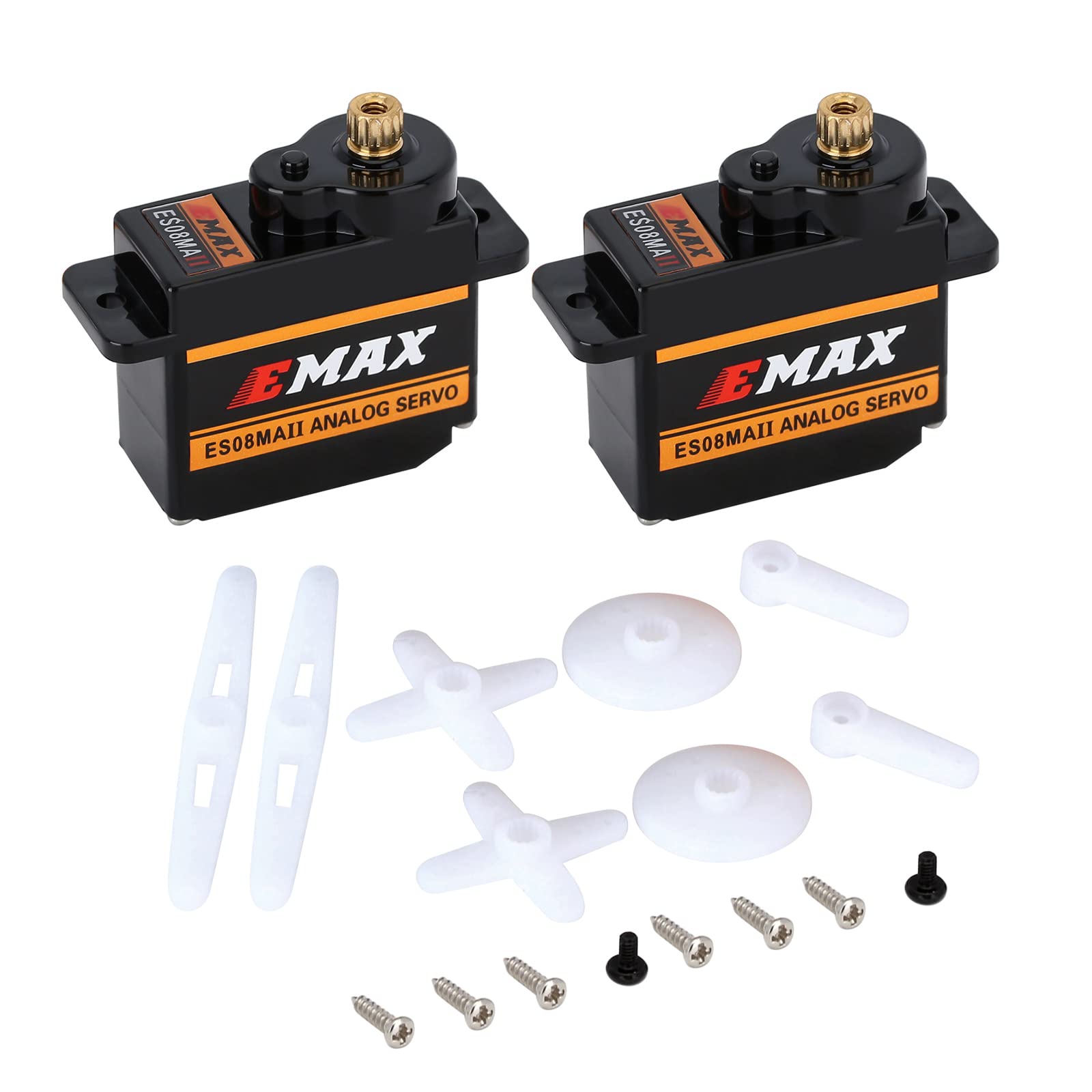 INJORA 2PCS EMAX ES08MAII 12g Analog RC Servo for AX24 1/24 Scale RC Crawler Car - SCX24 Upgrade Parts - Compatible with RC Cars, Boats & Models - Perfect for Crawling, Off-Roading & DIY RC Projects