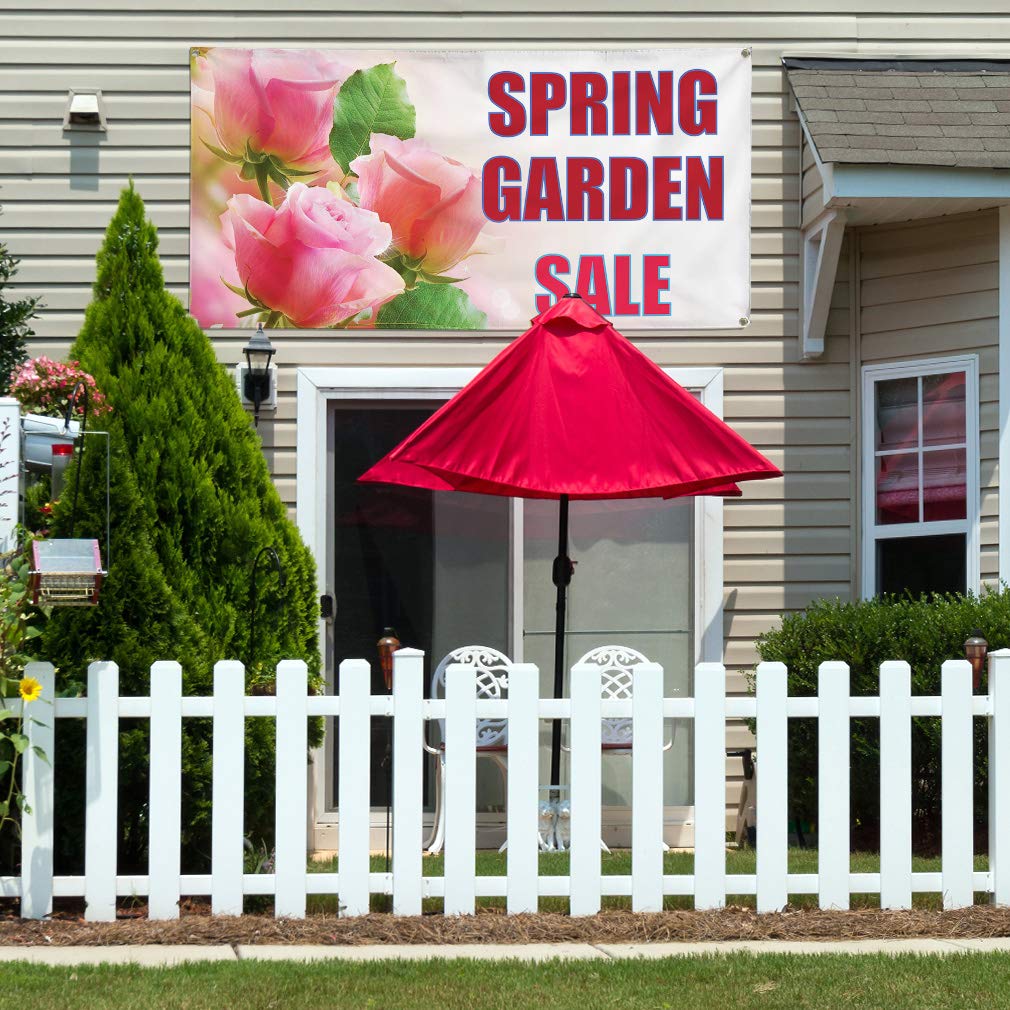 Custom Vinyl Banners 48x96 Inches - Weatherproof Outdoor Advertising Signs with 8 Grommets for Spring Sales, Garden Events & Business Promotion | Durable Yard Sign for Retail, Industrial & Commercial Use