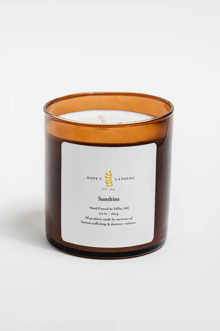 Hope's Landing Sunshine Scented Soy Candle - Natural Aromatherapy for Relaxation, Home Decor & Gift Ideas