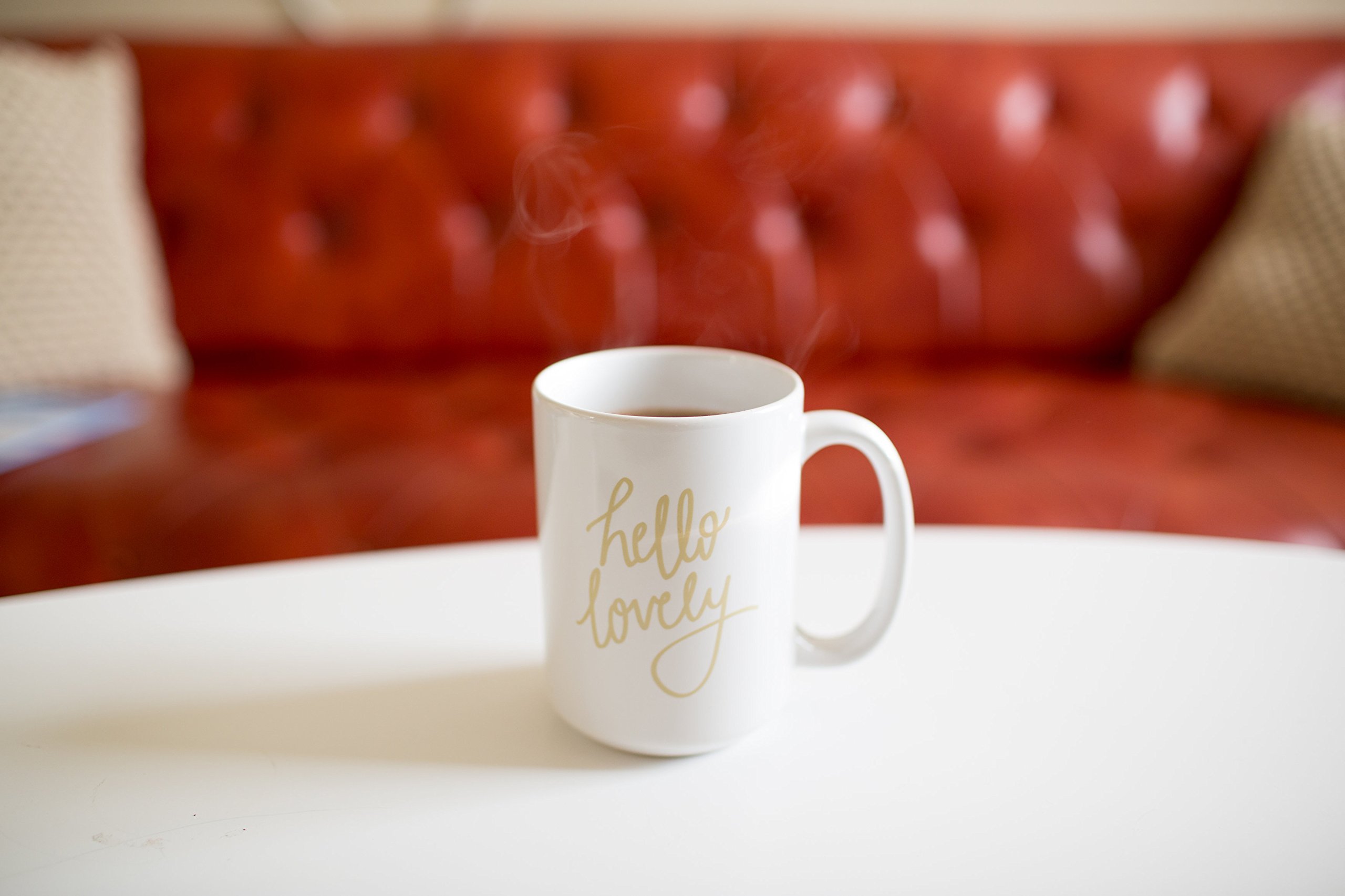 Hello Lovely Coffee Mug - Insulated Ceramic Travel Mug for Hot & Cold Drinks - Perfect for Office, Home, Gifts & Morning Coffee Rituals
