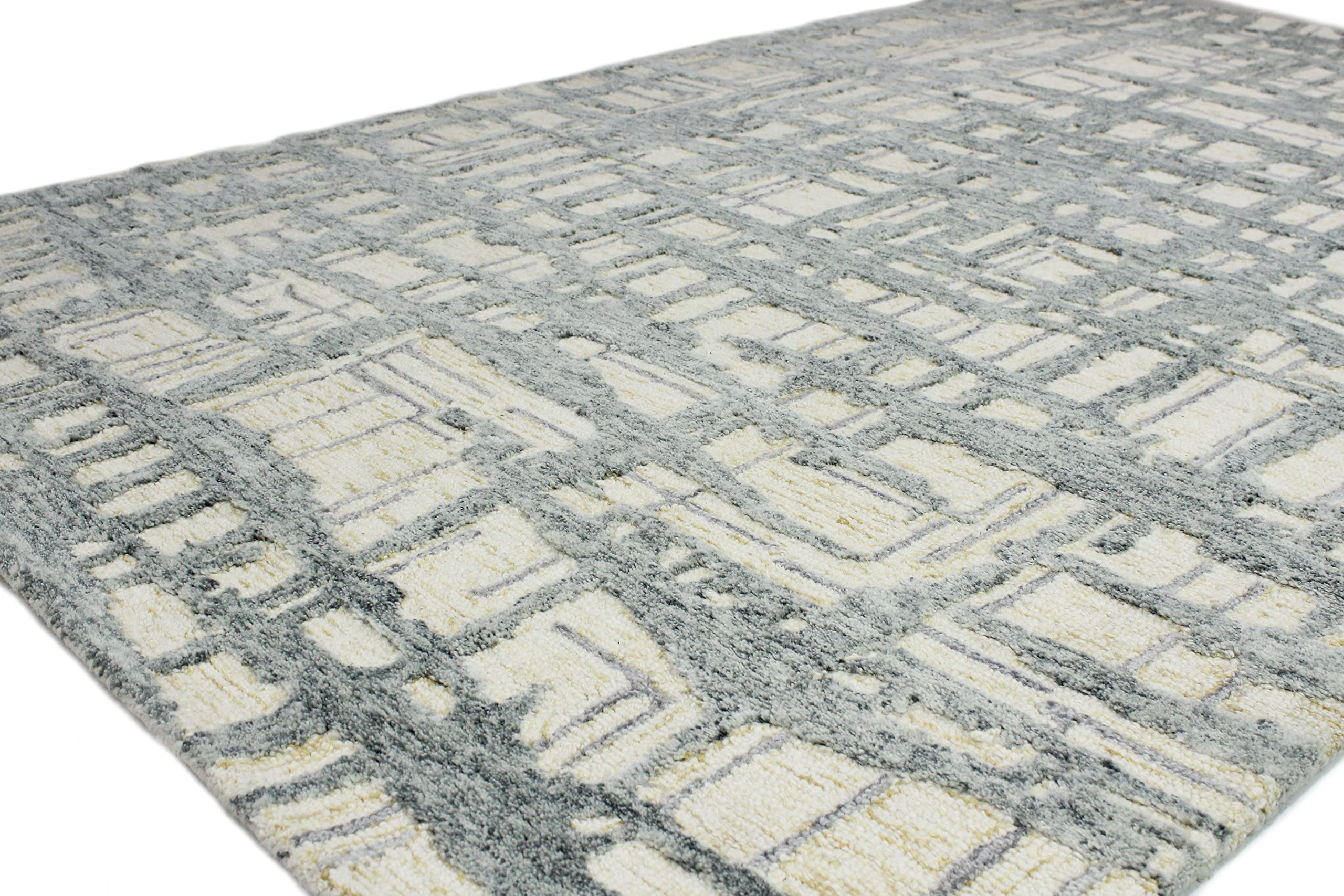 Luxury Hand Tufted Wool Area Rug - Bashian Collection - 3.6’ x 5.6’ Ivory - Perfect for Living Room, Bedroom, Entryway & Home Decor - Soft & Durable Runner Rug for Cozy Interior Design