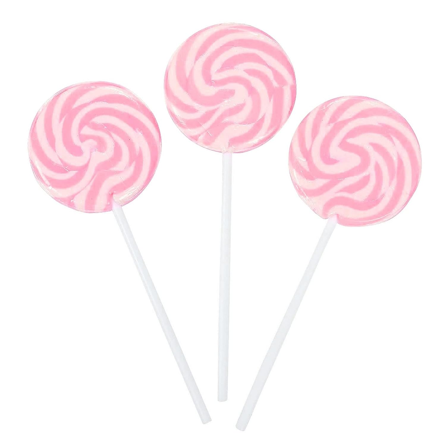 Pink Swirl Lollipops - 24 Individually Wrapped Candy Suckers - Large 2 Inch Pops - Perfect for Candy Buffets, Birthday Parties & Baby Showers