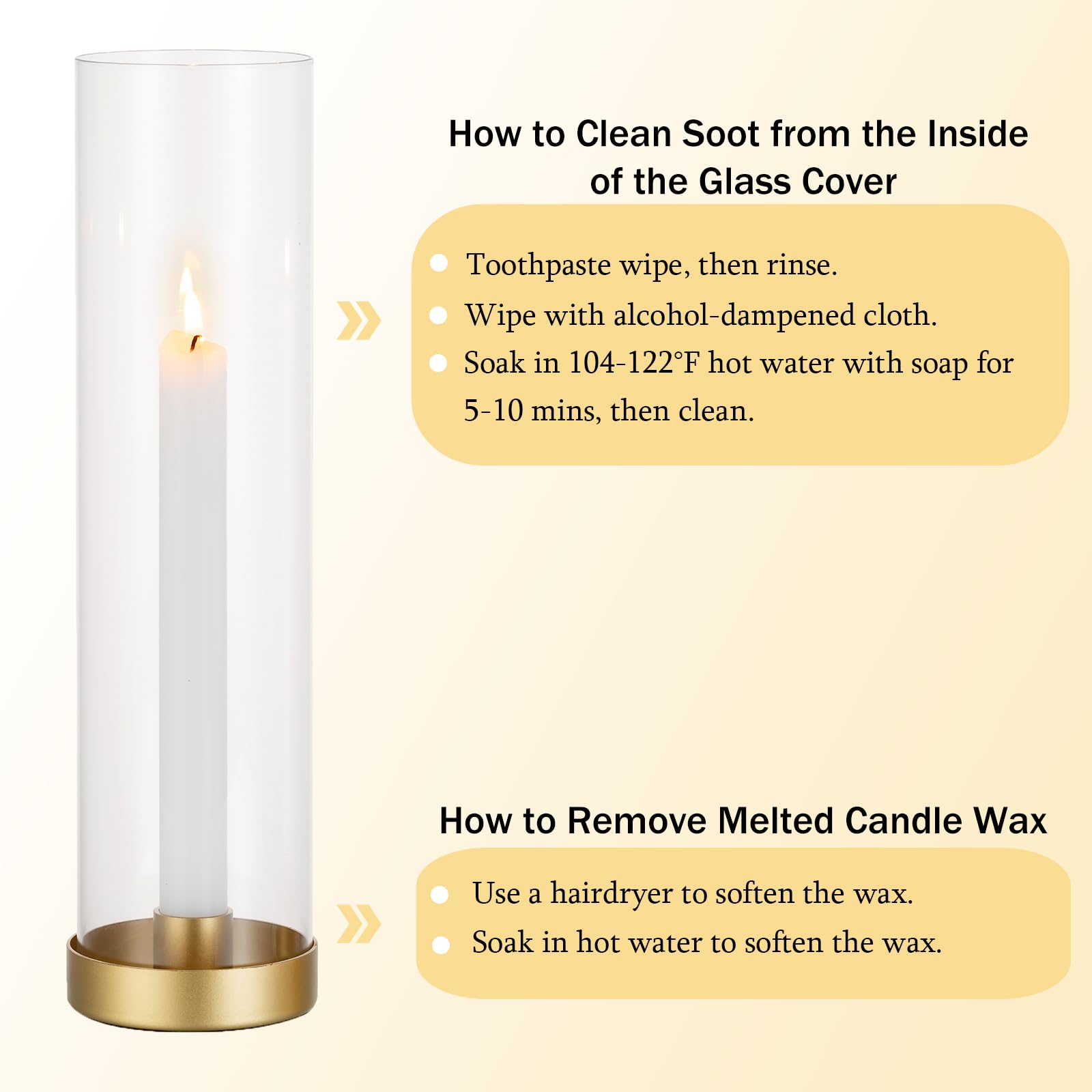 Romadedi 12 Inch Gold Glass Hurricane Candle Holders - Set of 10 Clear Cylinder Taper Candlesticks for Wedding Centerpieces, Party Decor, Christmas Home Decorations - Perfect for Dining Tables, Fireplace Mantels & Holiday Displays