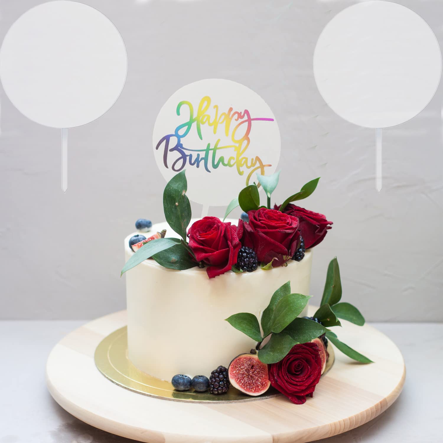 Clear DIY Personalized Acrylic Cake Topper - Customizable Wedding, Birthday & Party Cake Decor (2-Piece Set, Large) - Perfect for Anniversary, Baby Shower & Special Occasions