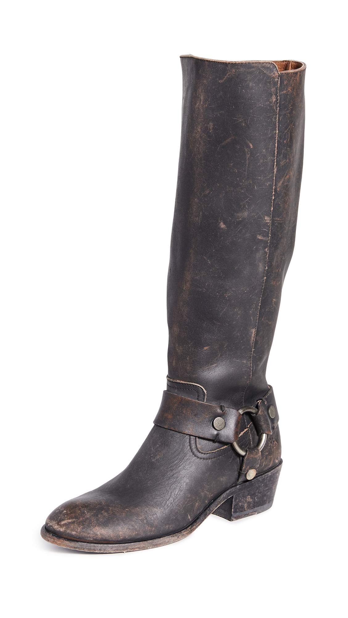 Frye Women's Carson Harness Tall Western Boots - Genuine Leather Cowgirl Boots for Riding & Country Style | Perfect for Rodeo, Horseback Riding & Fashion Outfits