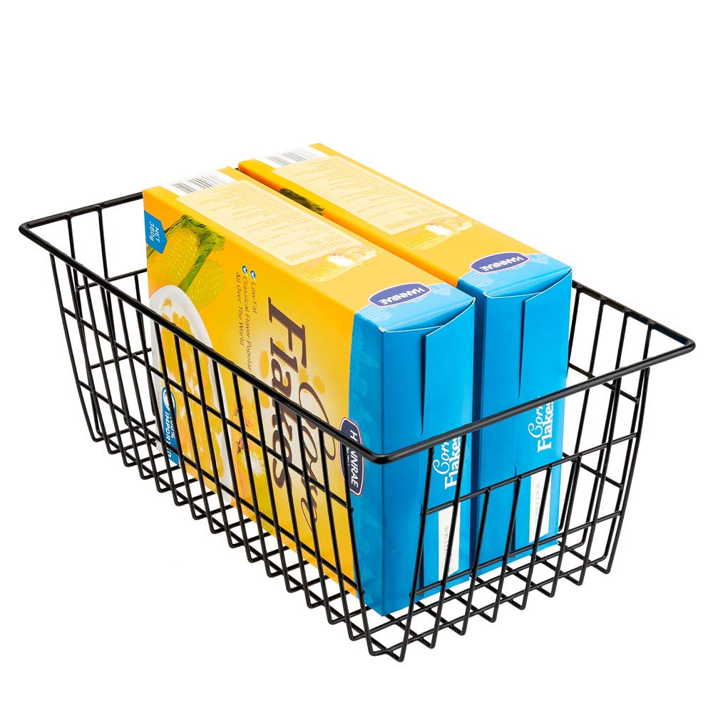 SANNO 3-Pack Black Wire Storage Baskets - 15.7