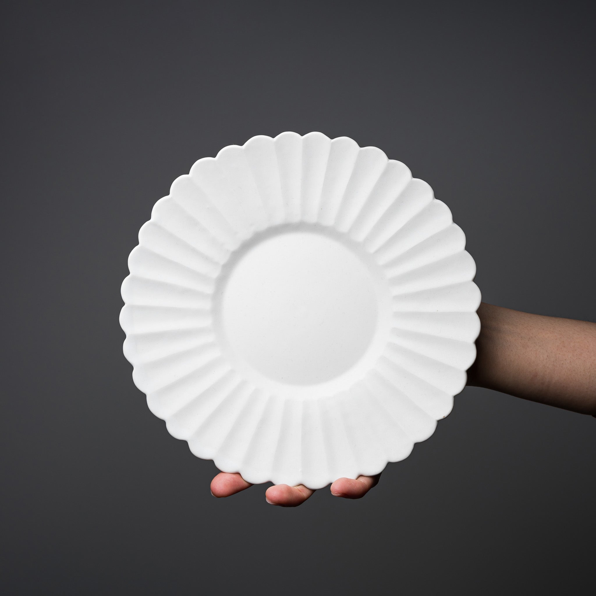 Handmade USUKI Ware Rim Plate 19.5cm - Japanese Ceramic Dinner Plate for Sushi, Desserts & Home Decor | Microwave & Dishwasher Safe