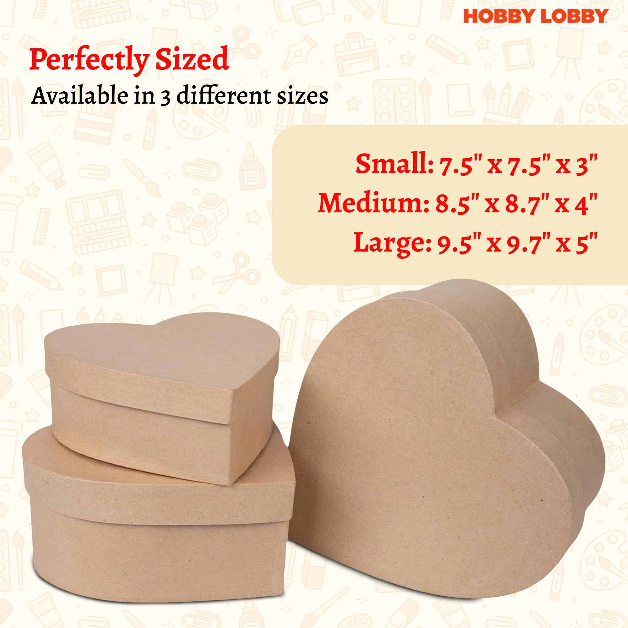 Heart Shaped Paper Mache Gift Box Set of 3 with Lids - Brown Kraft Paper Nesting Storage Boxes for Jewelry, Crafts & Keepsakes - DIY Decorative Heart Boxes for Valentine's Day, Wedding Favors & Home Decor