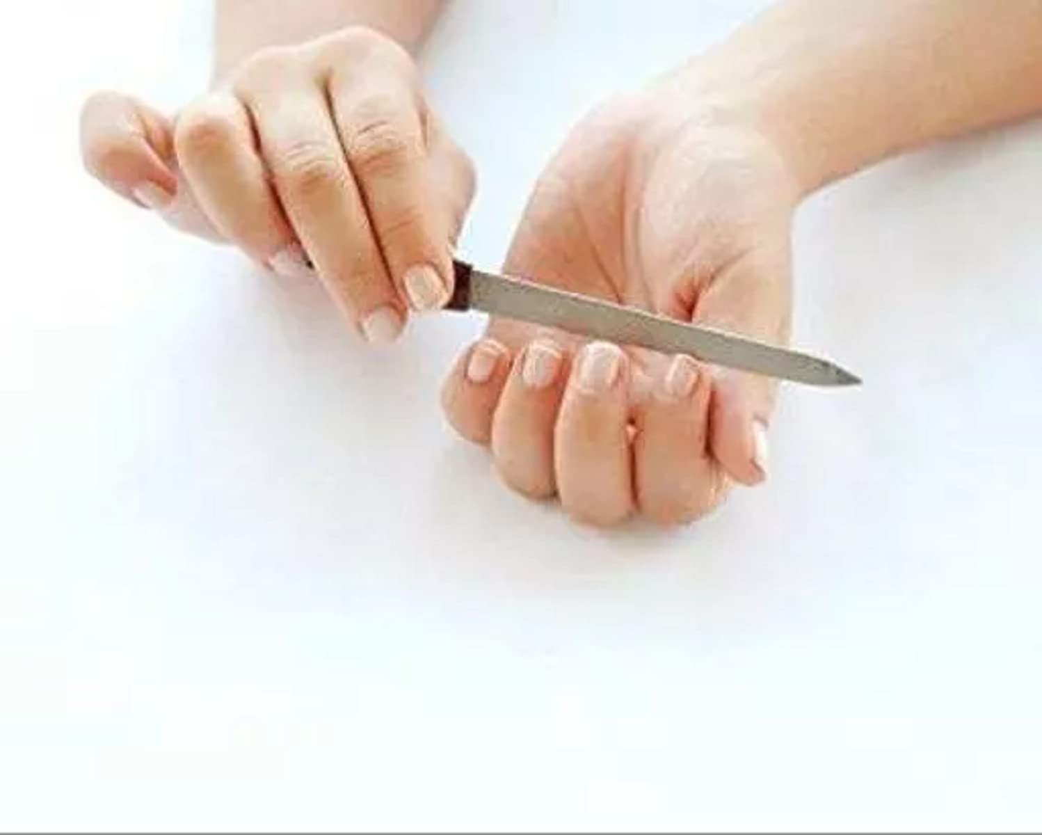 ZAUKY Professional Stainless Steel Nail File - Double Sided Nail Shaper & Buffer for Manicures, Pedicures & Nail Care (Pack of 1) - Perfect for Home, Salon, Travel & Gifts