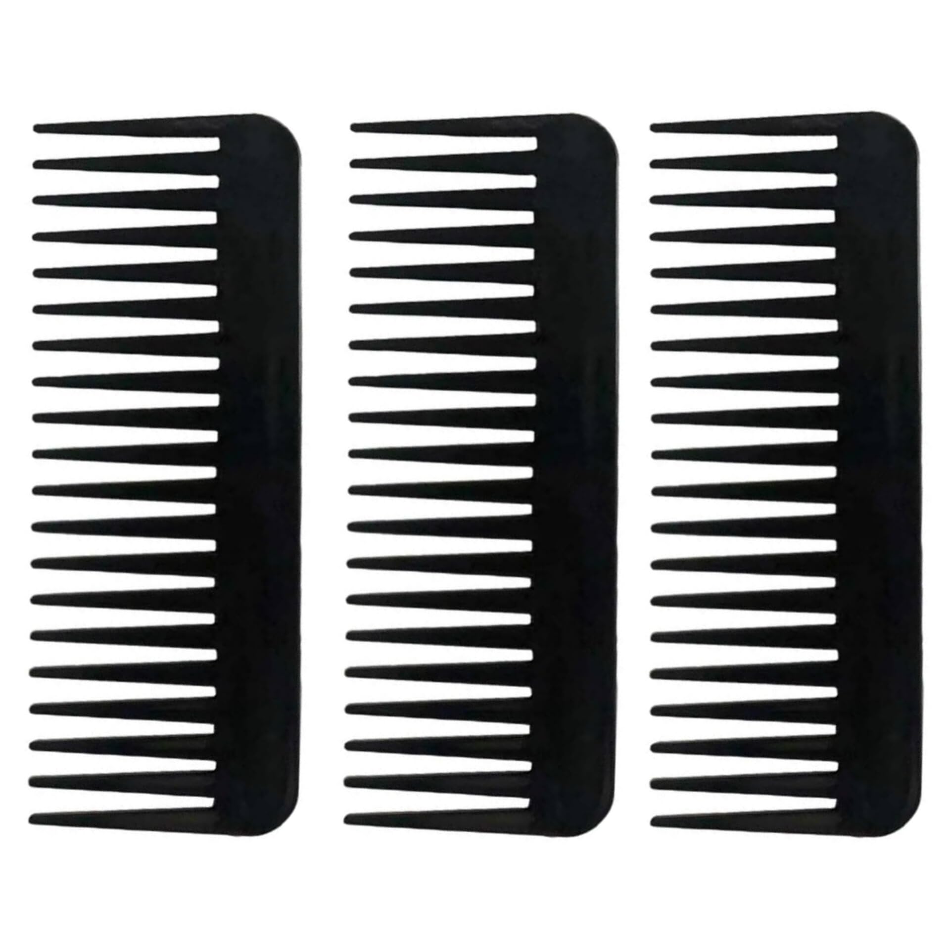 Wide Tooth Comb for Curly Hair Kids & Men - Detangling Hair Brush for Thick & Natural Hair - Pack of 3 - Perfect for Daily Hair Care & Salon Styling
