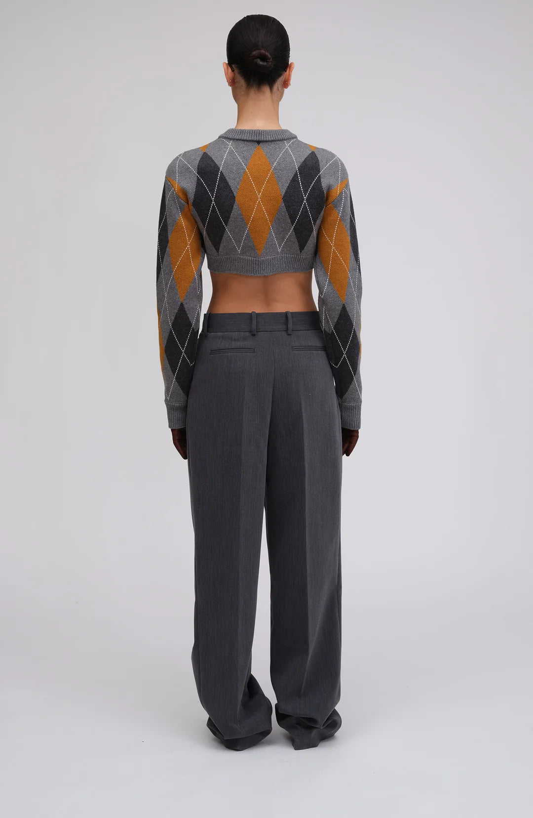 Abeje Cropped Cardigan for Women - Soft & Stylish Cinnamon Slate Grey Knit Sweater | Perfect for Fall Layering, Office Wear & Casual Outfits