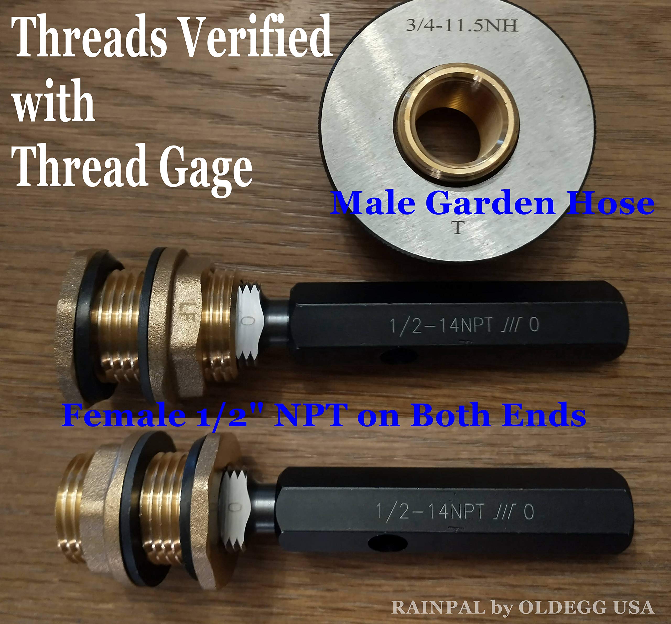 BBF020 LF Compliant Brass Bulkhead Tank Fitting - Double Female 1/2” NPT & Male 3/4