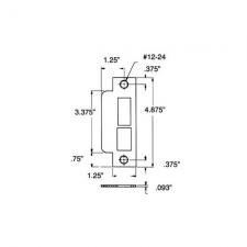 Baldwin 6340 Straight Lip Entrance Mortise Latch and Deadbolt Strike Plate - 1-1/2