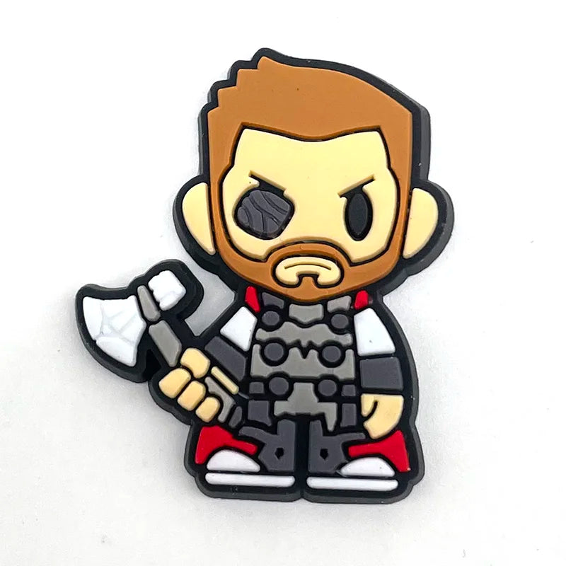MINISO Marvel Superhero DIY Shoe Charms - Cartoon Character Accessories for Sandals & Clogs - Decorative Pins for Kids Gifts & Garden Fashion Accessories (Perfect for Birthday Presents & Cosplay Outfits)