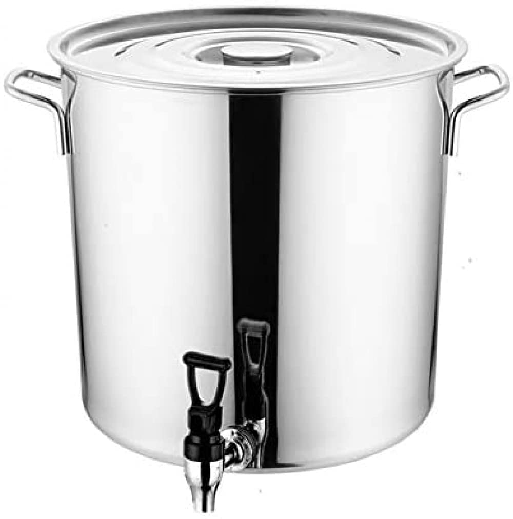 Premium Stainless Steel Sealed Barrel with Faucet & Lid - 5 Gallon Large Capacity Soup Bucket for Oil, Milk & Liquid Storage - Ideal for Commercial Kitchen, Brewing, Food Transport & Home Use