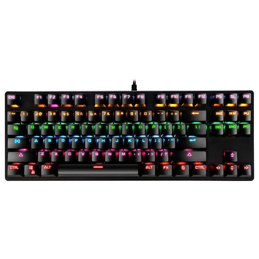 Delarsy K550 RGB Backlit Mechanical Gaming Keyboard - USB Wired Keyboard with Colorful LED Illumination for PC Gamers | Perfect for Esports, Streaming & Office Work