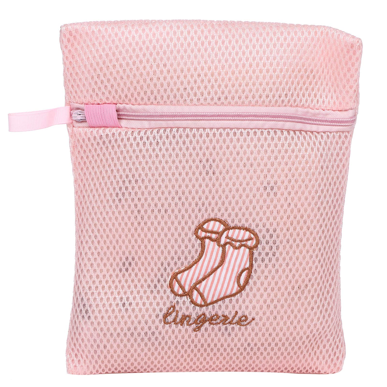 5-Pack Polyester Laundry Wash Bags with Zipper Puller - Non-Toxic Mesh Lingerie & Delicates Organizer for Bras, Socks, Underwear - Perfect for Travel, Dorm & Home Use
